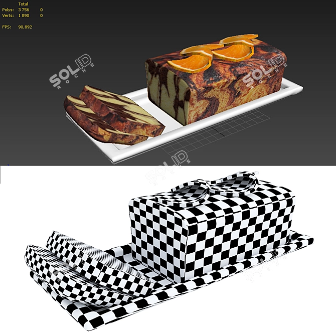 Marble Cake 3D Model Kit 3D model image 5