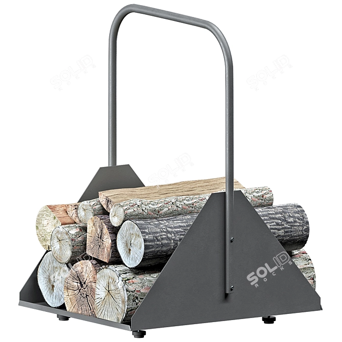 Portable Firewood Stand Rack Organiser 3D model image 2