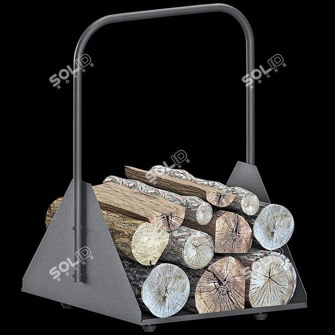 Portable Firewood Stand Rack Organiser 3D model image 3