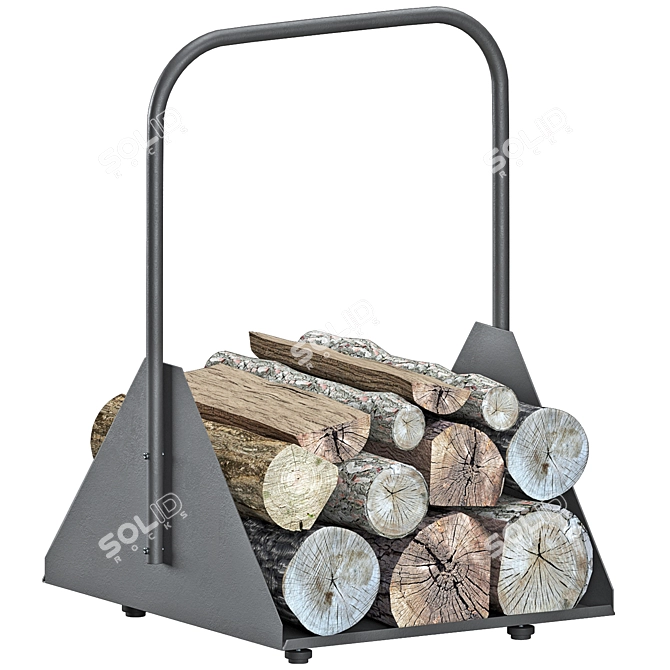 Portable Firewood Stand Rack Organiser 3D model image 4