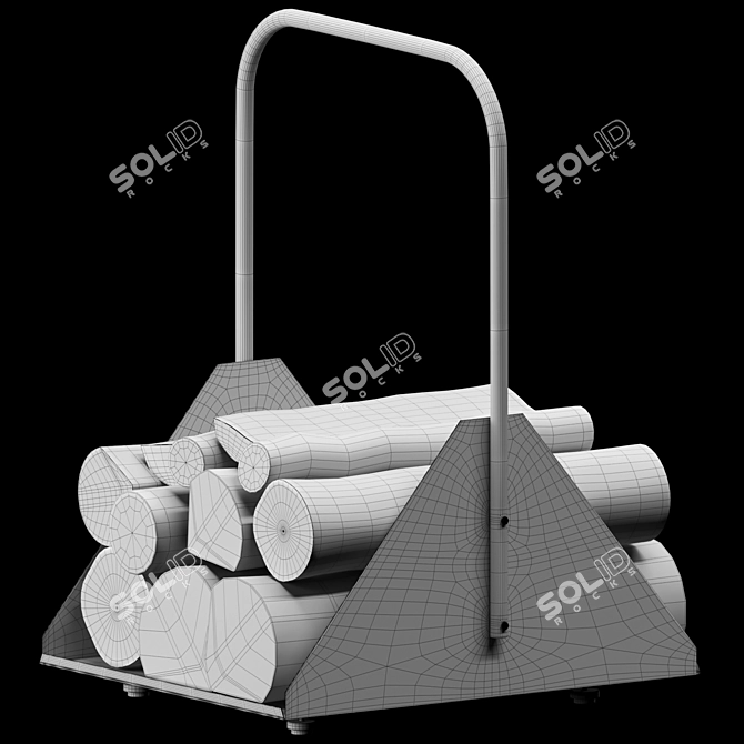 Portable Firewood Stand Rack Organiser 3D model image 6