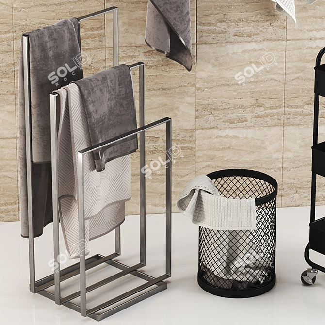 Modern Bathroom Accessories Set - 3D Model 3D model image 5