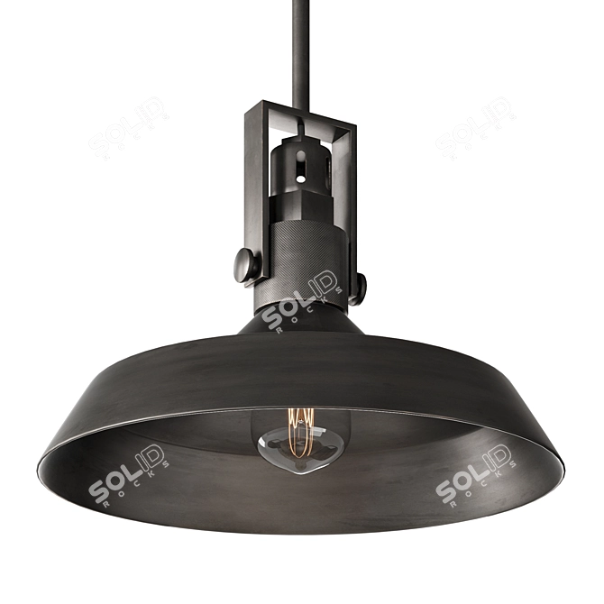 Modern Metal Shade Pendant Fixture 3D model image 1