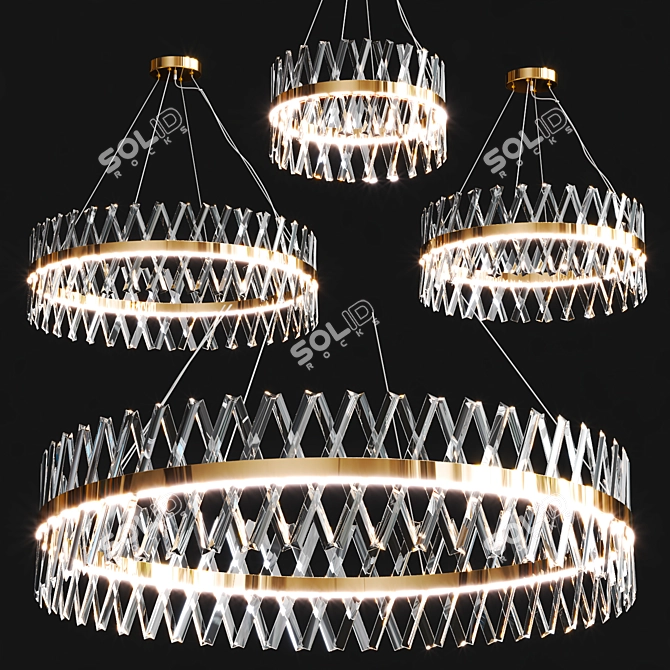 Elegant Crystal Chandelier Carola B 3D model image 1