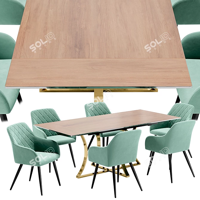 Robert Dining Chair and DT Table 3D model image 3