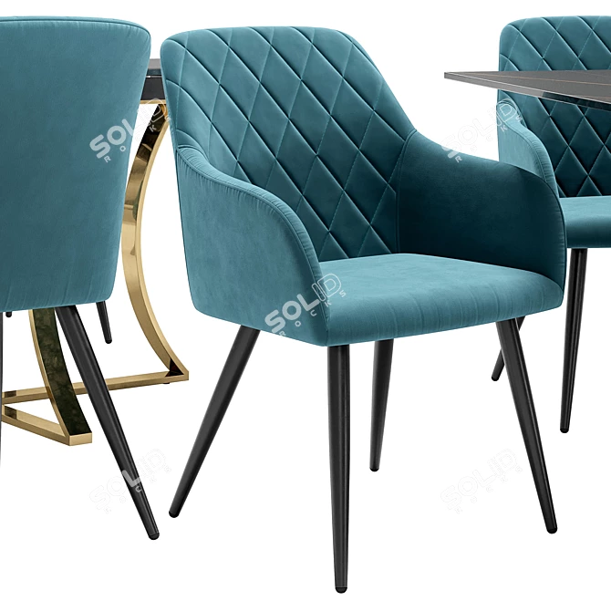 Robert Dining Chair and DT Table 3D model image 4