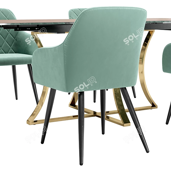 Robert Dining Chair and DT Table 3D model image 5