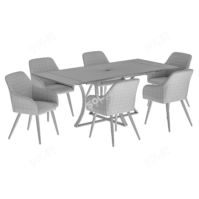 Robert Dining Chair and DT Table 3D model image 6