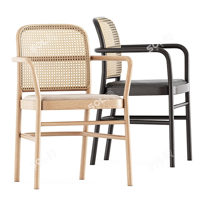 Elegant Bent Armchair by Timeandstyle 3D model image 2