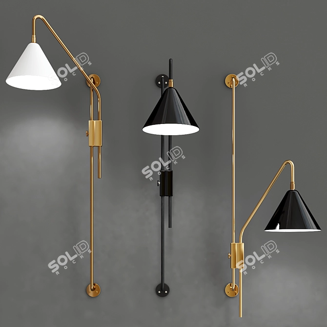 Adjustable Wall Sconce Light 3D model image 2