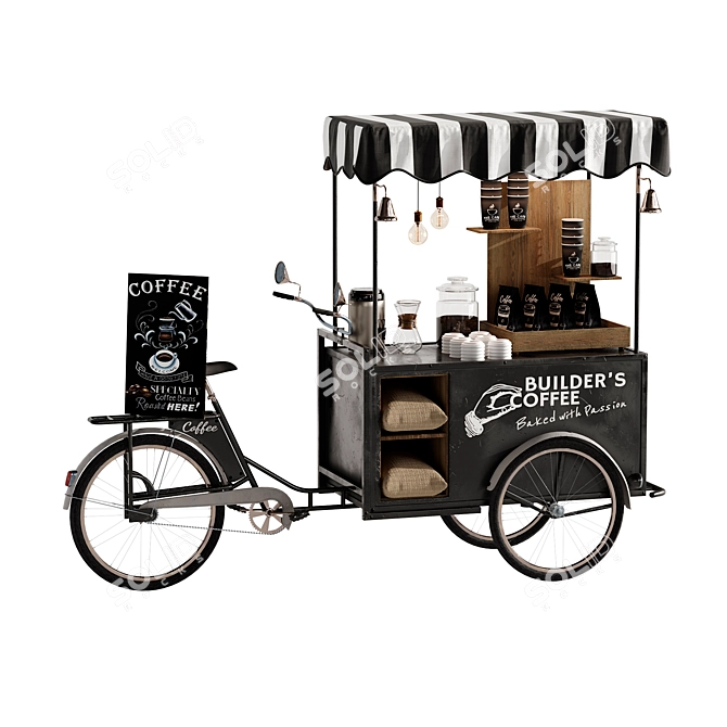 Mobile Coffee Bike Set 3 3D model image 2