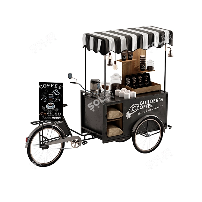 Mobile Coffee Bike Set 3 3D model image 3