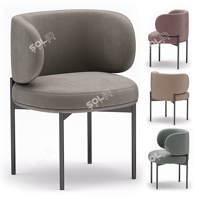 Gallotti&Radice Akiko Chair Collection 3D model image 8