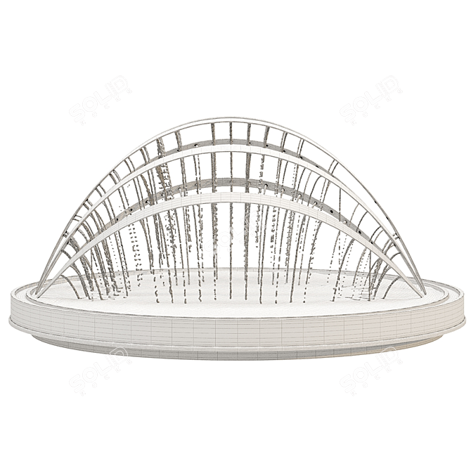 Outdoor Park Water Fountain Mesh 3D model image 3