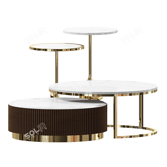 Rose Gold Coffee Tables 3D model image 1