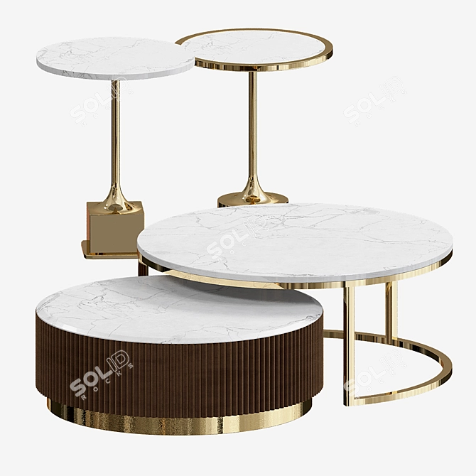 Rose Gold Coffee Tables 3D model image 3