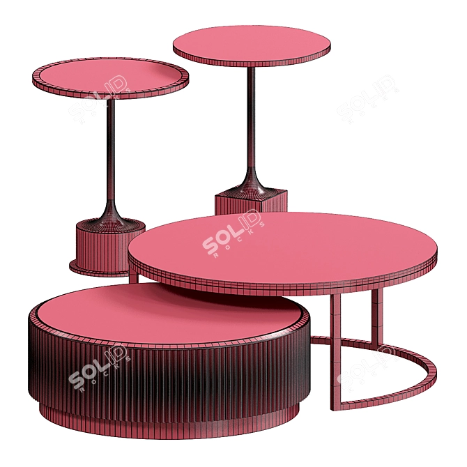 Rose Gold Coffee Tables 3D model image 4