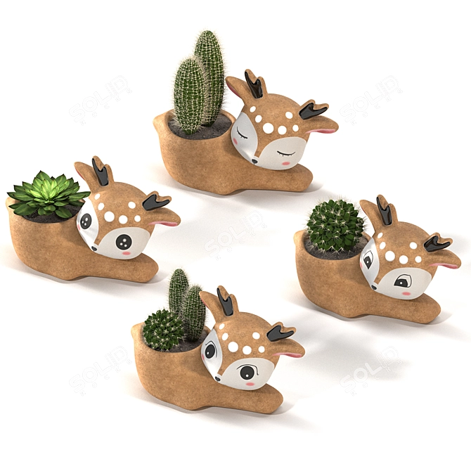 Elegant Gazelle Vase - 328K 3D model image 1