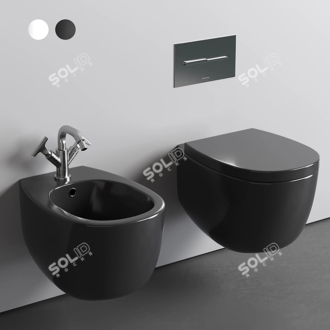  Nic Pin Wall Hung WC/Bidet 3D model image 1