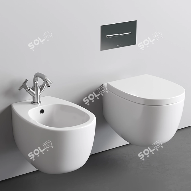  Nic Pin Wall Hung WC/Bidet 3D model image 2