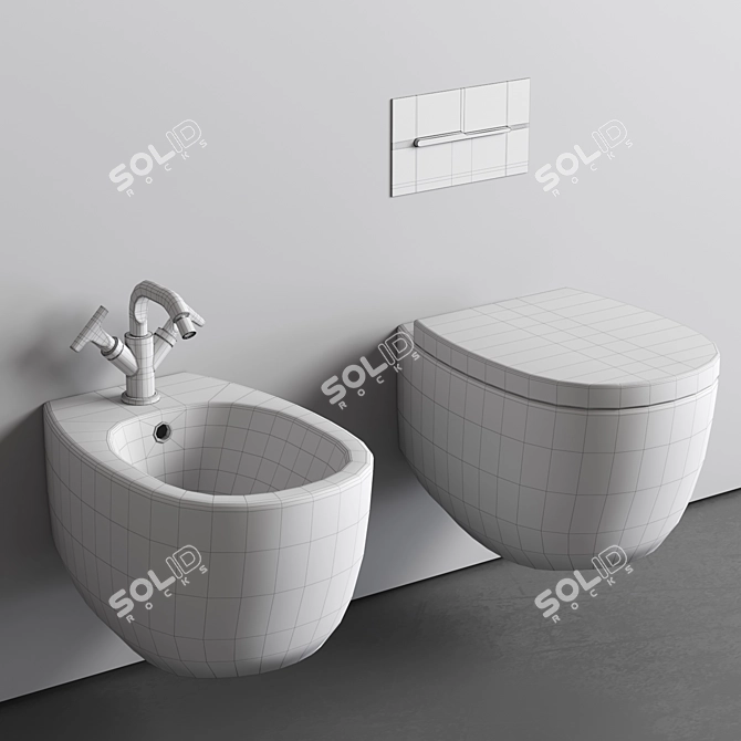  Nic Pin Wall Hung WC/Bidet 3D model image 3