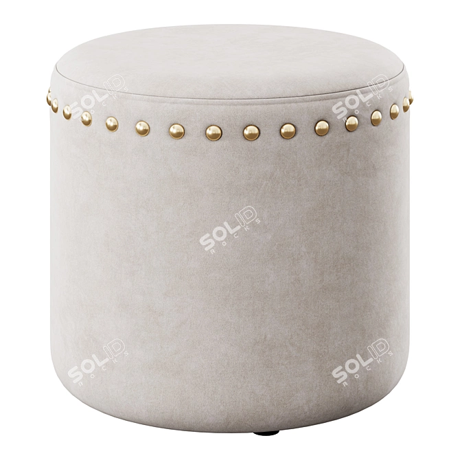 InRoom Designs Round Pouf 3D 3D model image 1