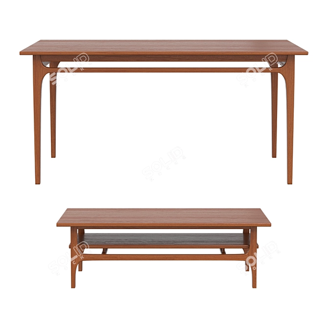 Larsen Coffee/Dining Table Set 3D model image 1