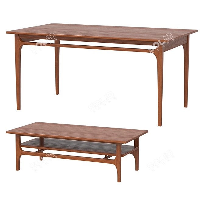 Larsen Coffee/Dining Table Set 3D model image 2