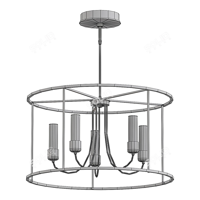 Modern Outdoor Pendant Light Fixture 3D model image 2
