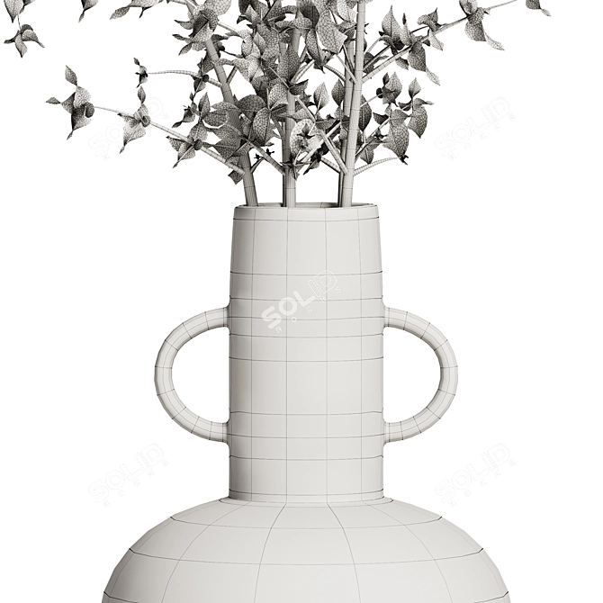 Modern Black Vase Set 3D model image 5