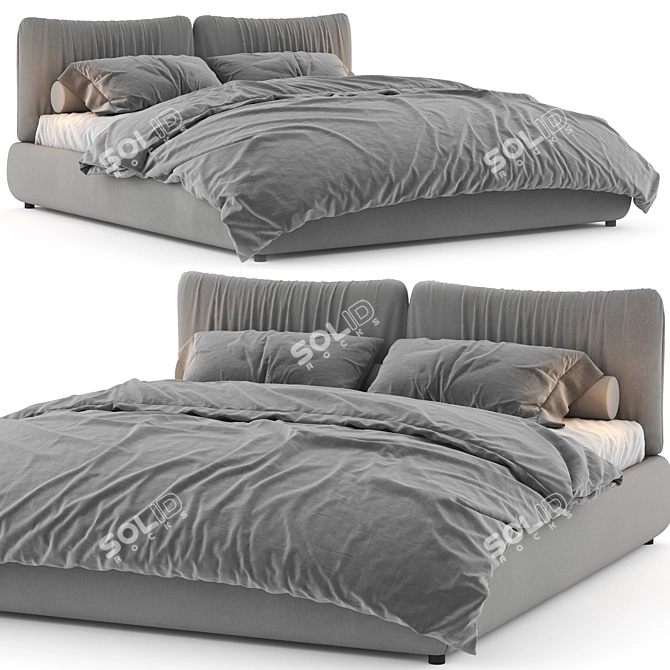 Modern Poliform Dream Bed Collection 3D model image 1