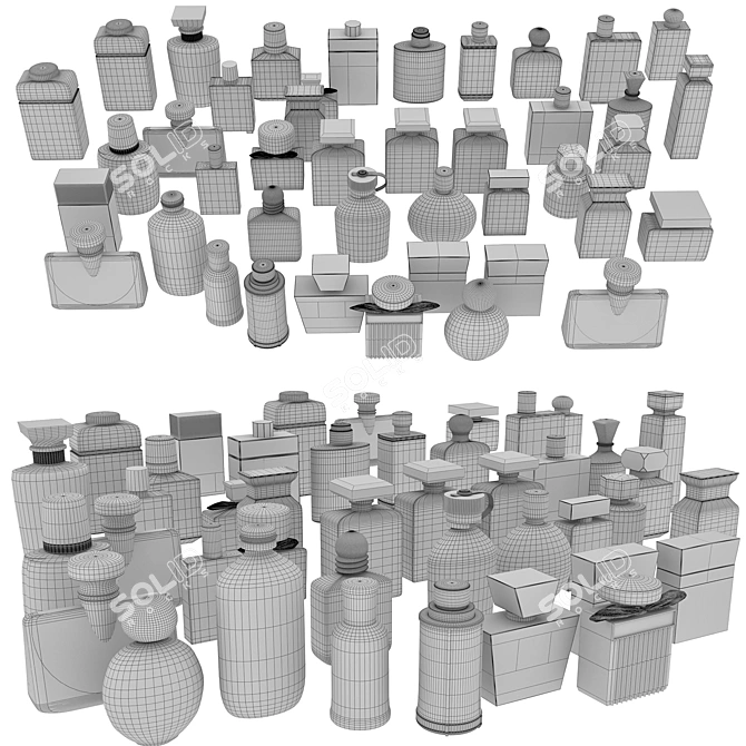 Luxury Perfume Set: 42 Bottles 3D model image 6