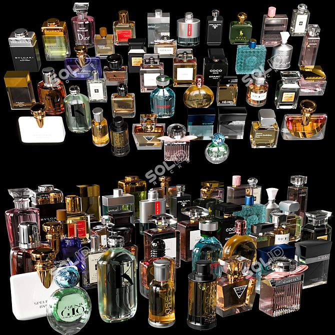 Luxury Perfume Set: 42 Bottles 3D model image 7