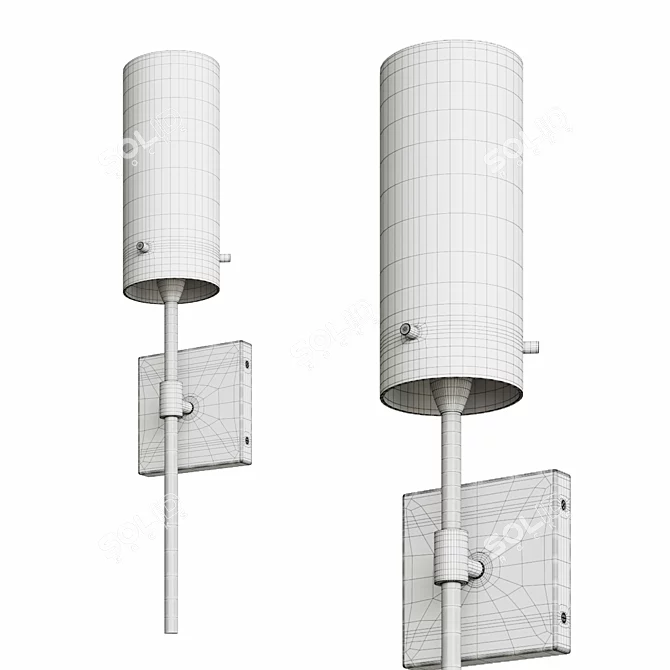 Elegant Dimmable Wallchiere Light Fixture 3D model image 2