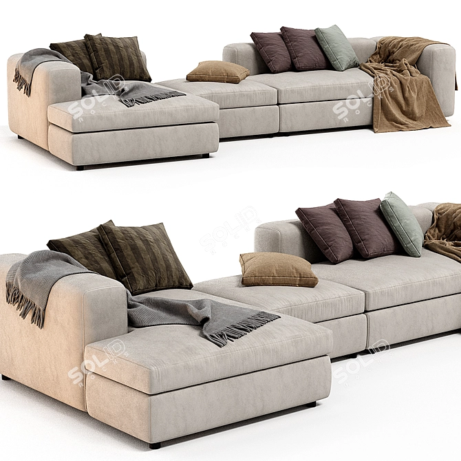 Modern Urban Chaise Longue Sofa 3D model image 1