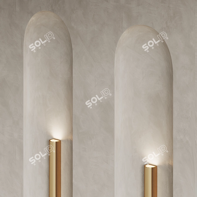 Decorative Wall Panel with Niche Lights 3D model image 4