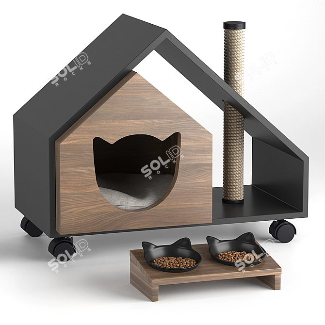 Petture Design Cat House & Bowl 3D model image 1