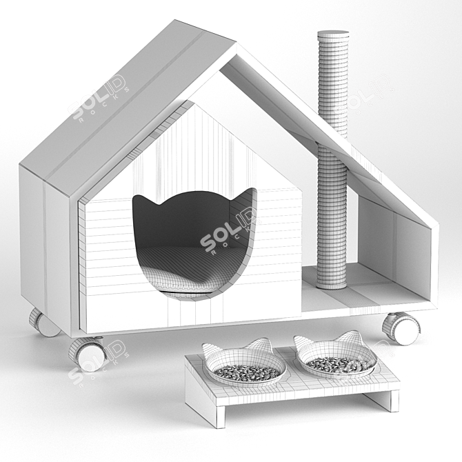 Petture Design Cat House & Bowl 3D model image 2