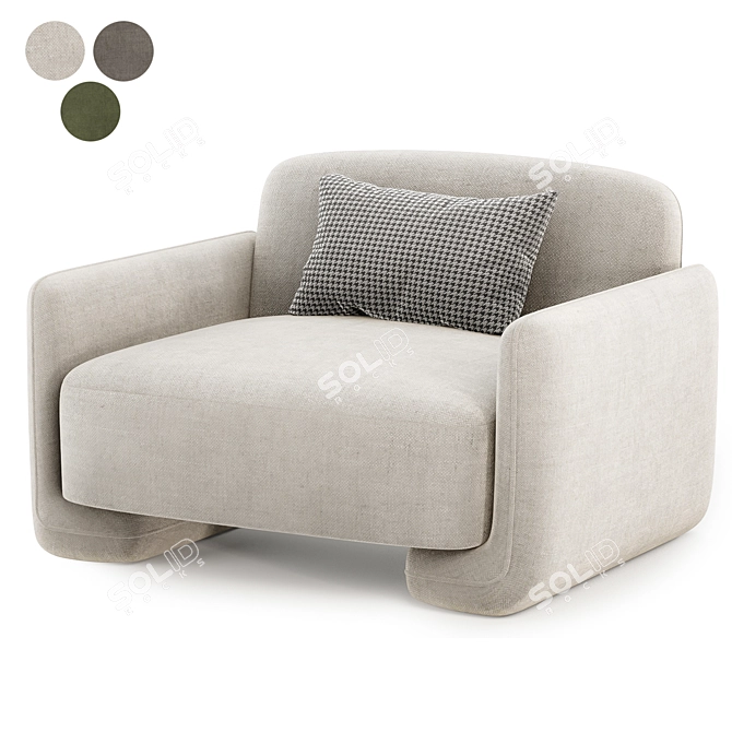 Bouclé Armchair Balzac Paris 3D model image 1