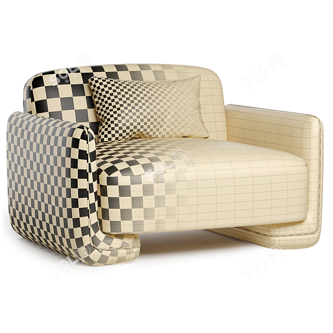 Bouclé Armchair Balzac Paris 3D model image 6