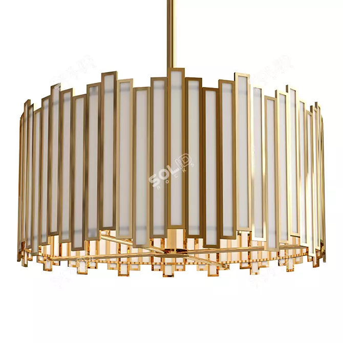 Modern Glam Gold Chandelier 40cm 3D model image 1