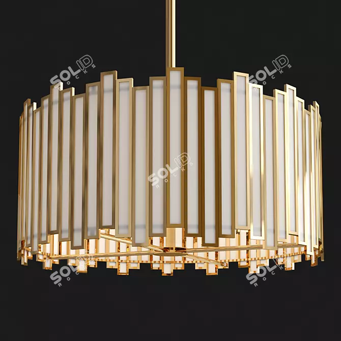 Modern Glam Gold Chandelier 40cm 3D model image 2