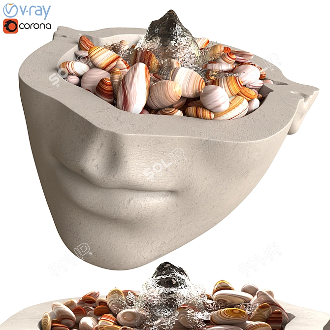 Versatile Detachable Face Fountain 3D model image 1