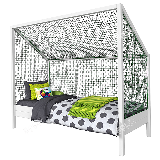 Football Goal Theme Bed 3D model image 1