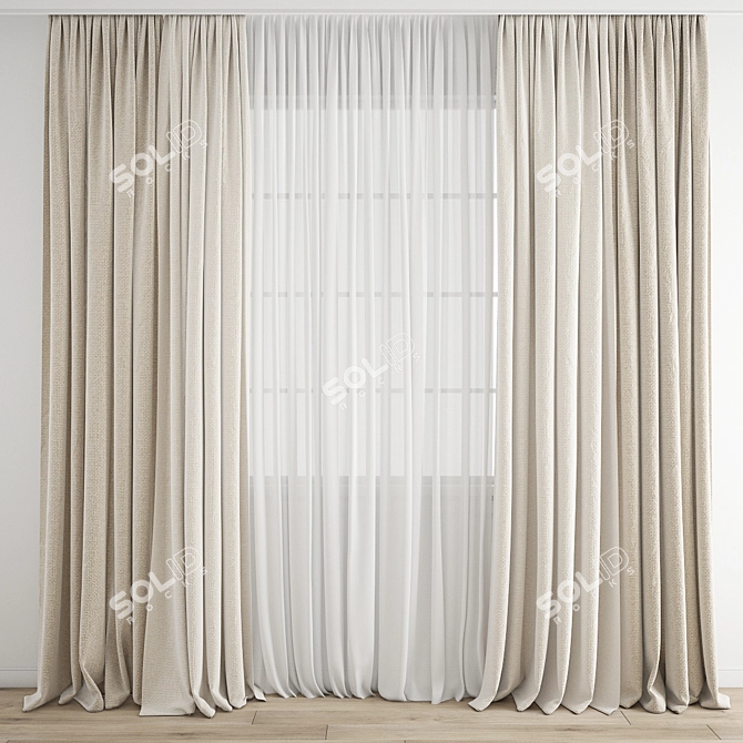 Curtain 578 High-Quality 3D Model 3D model image 1