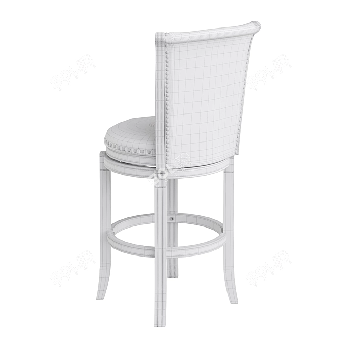 Classic English Wooden Bar Stool 3D model image 5