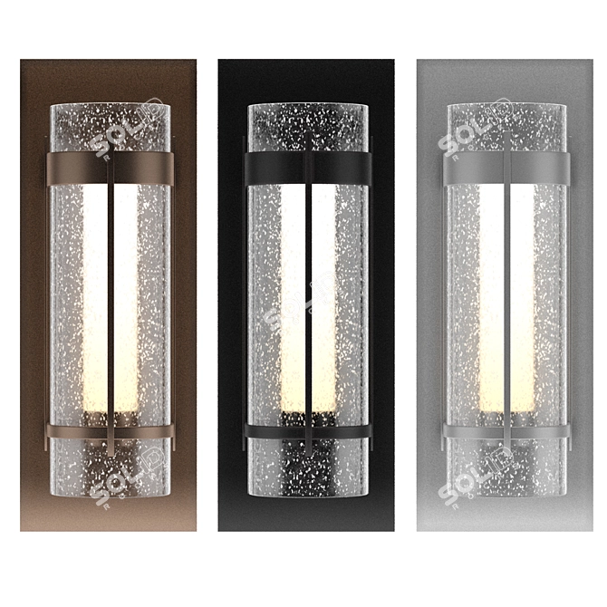 Modern Banded Glass Sconce 3D model image 2