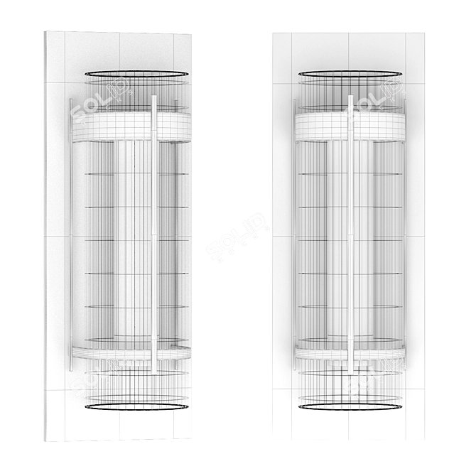 Modern Banded Glass Sconce 3D model image 3