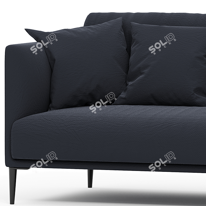 Modern Velvet Oscar Compact Sofa 3D model image 2