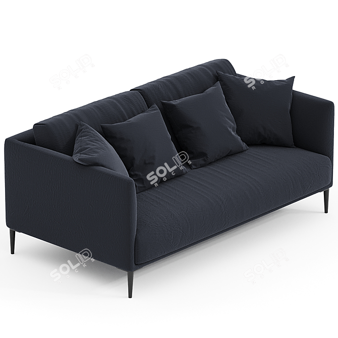 Modern Velvet Oscar Compact Sofa 3D model image 3